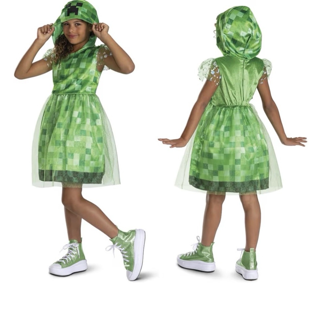 Creeper Minecraft Dress Costume, Child Medium 7-8 , Official Minecraft Costume